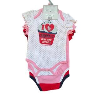 NEW MLB St Louis Cardinals Onesie Set - 0-3month
